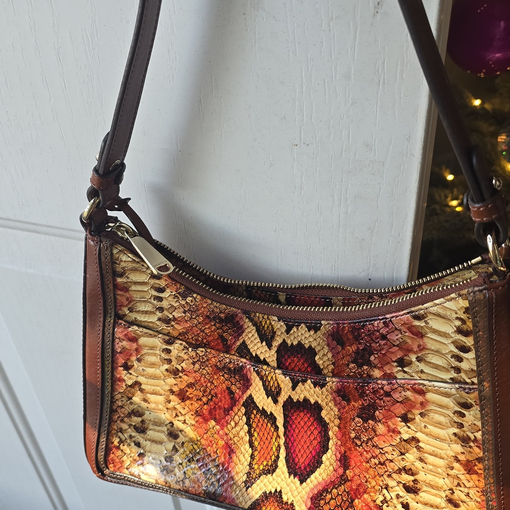 Stylish Snake Print Shoulder Bag Brahmin Handbag